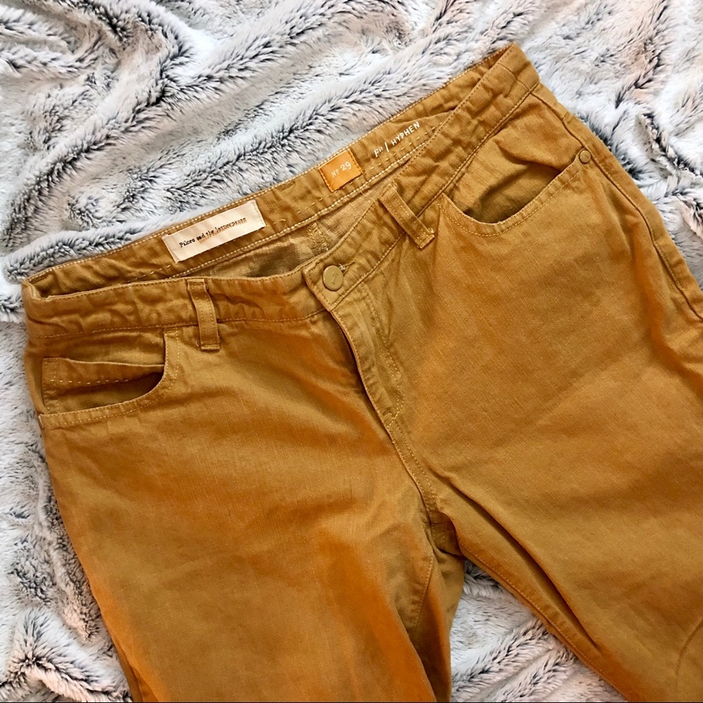 Pilcro Mustard Crop Jeans